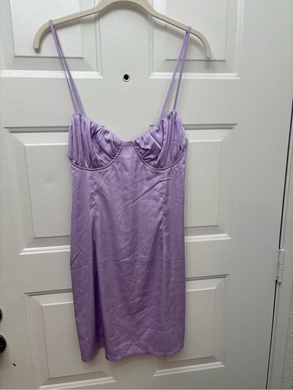 superdown Lilac Satin Bodycon Bustier Slip Mini Dress